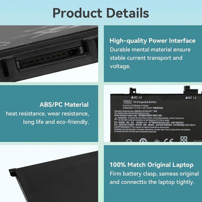 K KYUER TE04XL Laptop Batteria per HP Omen 15-ax200 Pavilion 15-bc200 15-bc500 15-ax214nl 15-ax200ns 15-ax213ng 15-ax202nf 15-ax246nf 15-ax230nf 15-ax242nf 15-ax202na 15-ax203na 15-bc201nl 15-bc571ns
