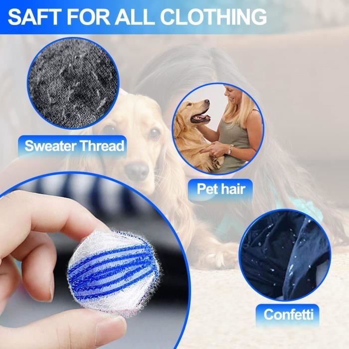 Boule Lavage Animaux Lot 4 Boules Anti-Poils Machine à Laver - Attrape Poils Animaux - Silicone Réutilisable - Vert Et Orange Attrape Poils Animaux Lavage