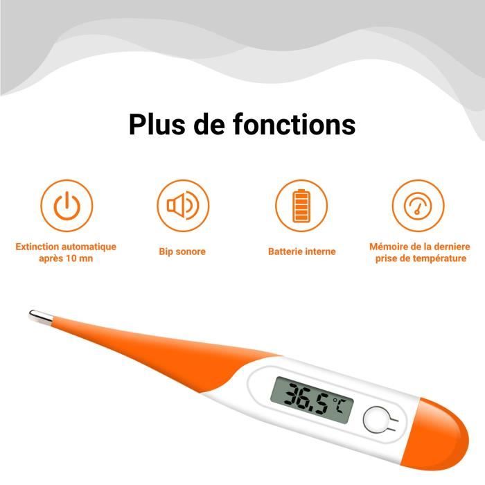 Thermomètre Digital Citizen CTA303 - Antibactérien Étanche Alerte Fièvre | Oral Axillaire Rectal
