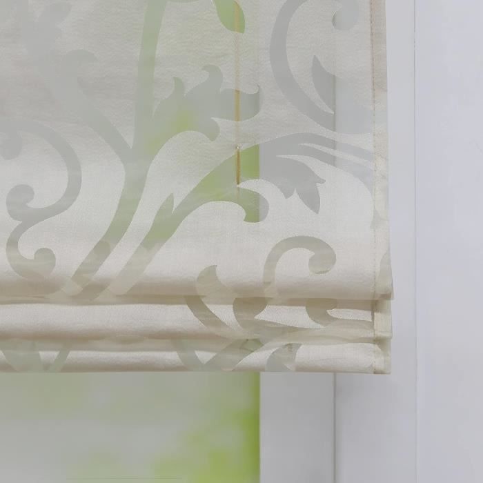 Store Enrouleur Occultant Floral - 100% Occultant, Tissu épais - Plusieurs Largeurs (65 à 145 Cm) - Pour Chambre, Salon, Bureau