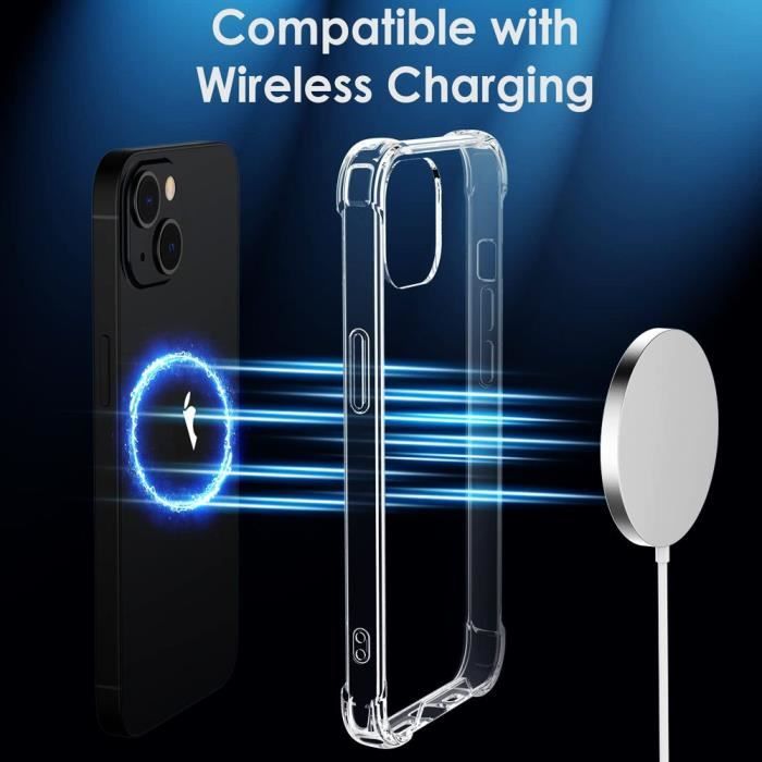 NEW'C Coque pour iPhone 13 (6.1) Ultra Transparente Silicone en Gel TPU  Souple et 2 × Verre trempé pour iPhone 13 (6.1) Film Protection écran :  : High-Tech