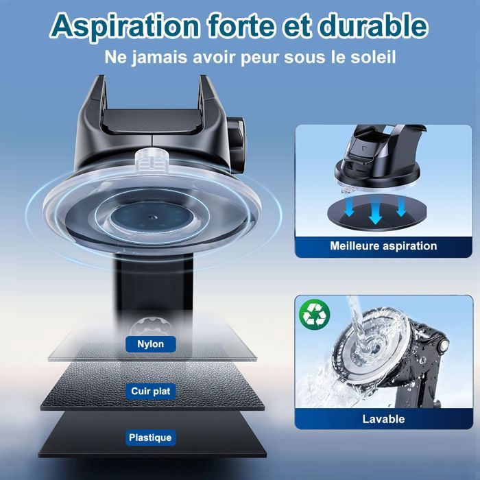 Lot De 2 Supports De Téléphone à Ventouse En Silicone - Forte Adhérence, Pour Surfaces Lisses, Selfie