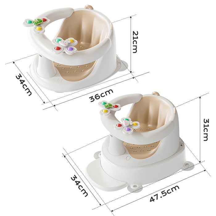 Siège De Bain Bébé Anti-Dérapant Avec Ventouses - Sécurité Pour Bébés 6-24 Mois