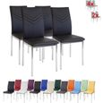 Lot de 4 chaises contemporaines ALBATROS VERONA en simili noir avec pieds chromés - SGS tested-0
