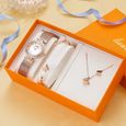 Coffret montre femme + bracelet + collier – papillon de luxe diamant cadeau d'anniversaire-0