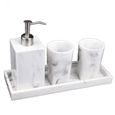 Accessoire de salle de bain Ensemble de marbre Look de toilette Distributeur de savon Distributeur de brosse à dents Kit 4pcs-0