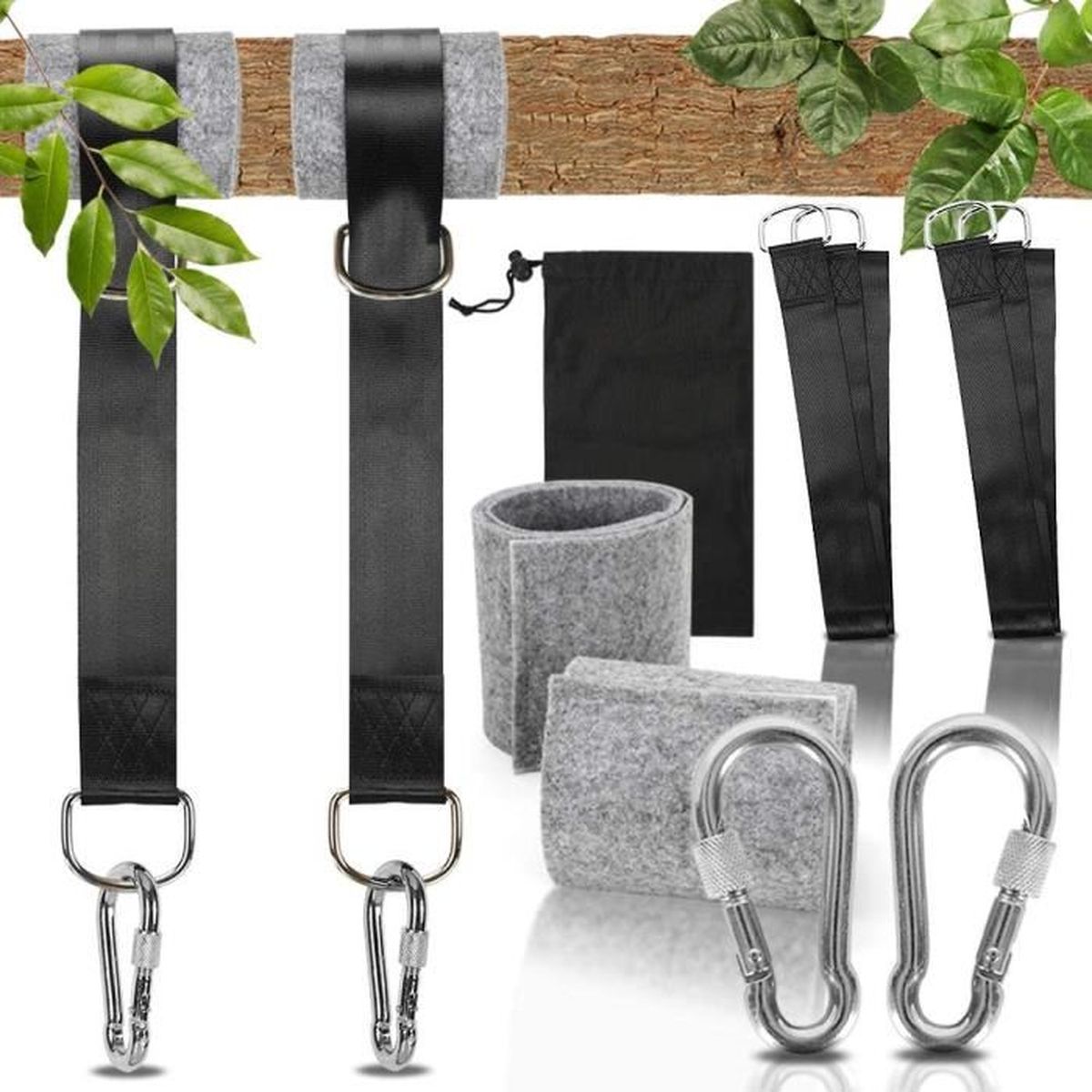 2pcs Sangle Ceinture Hamac Arbre Sangles Pendaison Corde Corde Swing