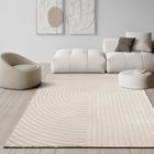 Tapis Salon - The Carpet - Knight - Velours Doux - Effet 3D - Beige 240x340 cm