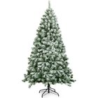 COSTWAY Sapin de Noël Artificiel Enneigé 180CM avec 928 Branches Aiguilles en PVC, Support Métallique Pliable pour Décoration Noël