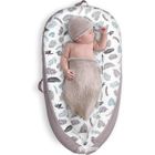 MOURSIIENY Reducteur de Lit Bebe-Amovible-100% coton de qualité bébé-90*50cm-Lit de bébé-Motif de feuille