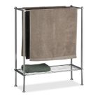 Relaxdays Porte-serviettes, chrome, 3 barres, surface rangement salle de bain, support serviettes, 79x64x26 cm, argent