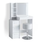 Vicco coiffeuse Meryl, Blanc, 80 cm avec tabouret