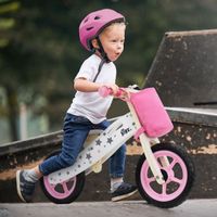 Draisienne en Bois Joyz Mini - Vélo d'Équilibre Rose - Siège Réglable - Roues EVA Increvables 11