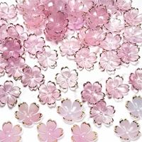Mini fleur de cerisier en acrylique perles pour la fabrication de bijoux, 50 pièces