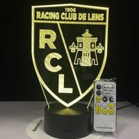 RC Lens Football Club LED Lumière Acrylique Table Veilleuse 7 Couleurs Changer avec Le Toucher À Distance 3D Nuit Lampe A299
