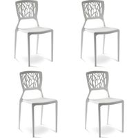 Lot de 4 chaises blanches - Verdi - DESIGNETSAMAISON