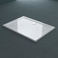 Receveur de douche bac à douche Sogood Faro02 acrylique plat blanc rectangulaire 90x120x4cm pour la salle de bain