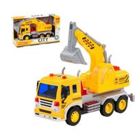 Polesie "City", voiture-jouet - excavateur à inertie (avec lumière et son) (jaune) (dans la boîte)