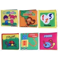 Bébé Tissu Non Toxique Livre 6Pcs Chiffon Lavable Livre Éducation Précoce Intelligent de Jouets pour Enfants de l’Infant Toddler