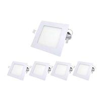 Spot LED Extra Plat Downlight Carré 6W Blanc (Pack de 5) - Blanc Froid 6000K - 8000K Silumen