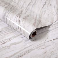 Papier peint,Papier peint vinyle auto-adhésif imperméable en marbre,couleur unie,pour salon,bureau- Marble Gray Silk -5m x 60cm