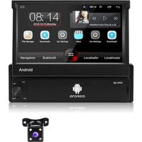 Podofo Android Autoradio 1 Din GPS avec écran Tactile 7'' Bluetooth Auto Radio Navi WiFi Radio FM AUX /2 USB Lien Miroir pour