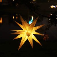 Étoile lumineuse blanche 3D avec lumière LED blanche chaude,pour la décoration de Noël