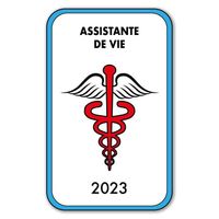 Autocollant Sticker - Vignette Caducée 2023 pour Pare Brise en Vitrophanie - V4 Assistante de Vie  Assistante De Vie