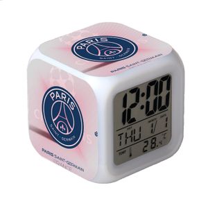 RÉVEIL ENFANT Réveil cube LED Horloge numérique lumineuse Veilleuse enfant 7 couleurs  Equipe football club ligue Paris