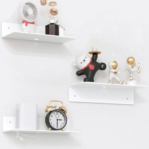 Lot de 3 Etagere Murale en Acrylique - Étagère Flottante 23cm pour Chambre, Salon, Salle de Bain, Rangement et Organisation - Blanc