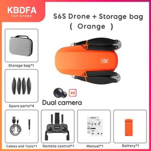 DRONE 4k-Orange-DualC-1b-KBDFA s6s mini gps drone profes
