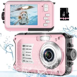 CAMÉSCOPE NUMÉRIQUE Rose-Caméra numérique étanche et antichoc pour la natation, caméscope vidéo, écran HD 1080P, sports sous-mar