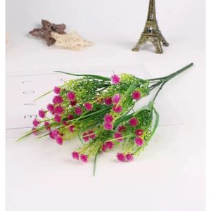 FLEUR ARTIFICIELLE Fleurs artificielles pour décoration extérieure,décoration de printemps et d'été,degré UV,libanverts en - rose red 3-5 PCS