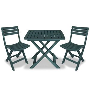 Ensemble table et chaise de jardin MONSEUL Ensemble de bistro pliable 3 pcs Plastique Vert