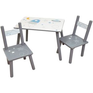 TABLE À MANGER COMPLÈTE ESPAC Table rectangulaire 41,5x61x42 cm + 2 chaise