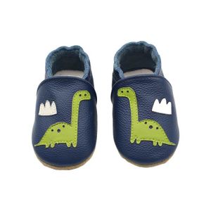 CHAUSSON - PANTOUFLE Chaussons Cuir Souple Bébé - INSFITY - Chaussures premiers pas bébé - Bleu marine