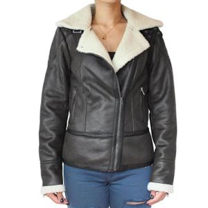 blouson aviateur noir femme