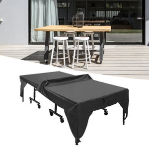 TABLE TENNIS DE TABLE Couvre - table de ping - pong, extérieur 190T argent plaqué taffetas polyester housse de poussière 280 * 153 * 73cm (noir) neuf