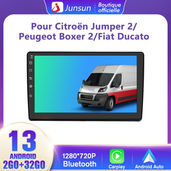 Autoradio Android 13 Pour Peugeot Boxer II/Citroën Jumper II/Fiat Ducato 2009-2015 - 9" Écran, Carplay/Android Auto, 2Go+64Go