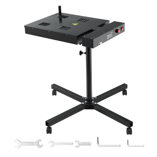 VEVOR Séchoir Flash Sérigraphie 41x41 Cm 1800W - Température 0-399°C, Rotation 360°, Hauteur Réglable, Pour T-shirts