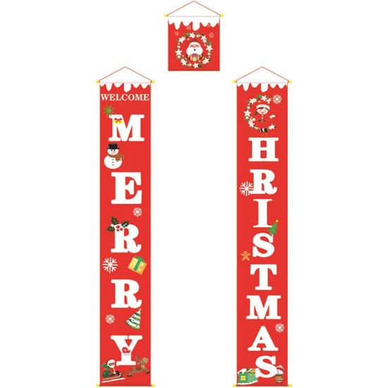 Banniere Noel Rouge Decoration Noel Exterieur,Décorations De