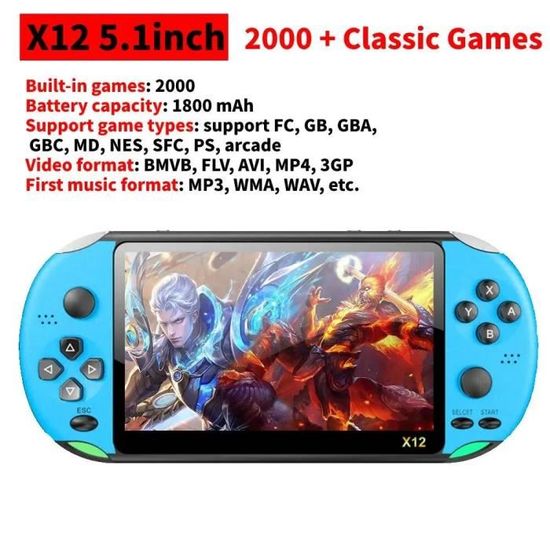 Console Portable 9999 Jeux - Écran 3,5 Pouces - Jeux Type Tetris - Avec Piles Incluses