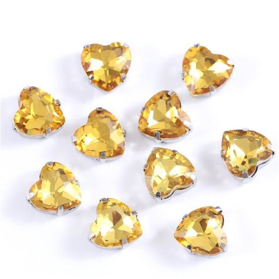 30pcs Strass Cœur Scintillants Adhésifs - Patchs Réparation Cristal à Repasser Pour Vêtements, Sacs Et Chaussures