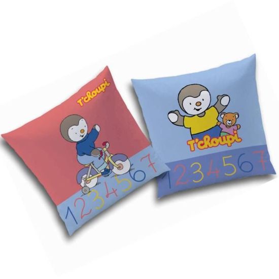 Coussin noir T/'CHOUPI V3 avec le prénom de votre choix