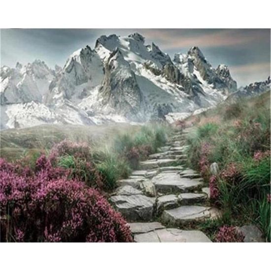 Diamond Painting Paysage D'Arbre De Montagne, Diy 5D Diamond Painting
