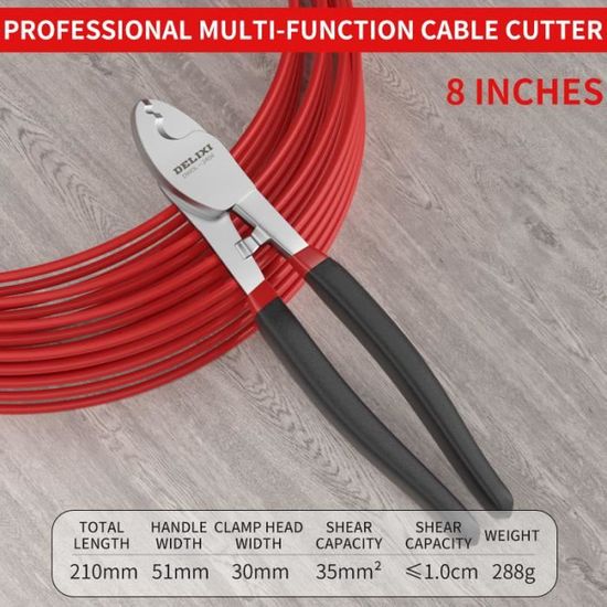 Vsshe Pince Coupe-Câble 3 En 1 Multifonction - Dénudeur De Fil Et Coupe-Boulons Pour Électriciens