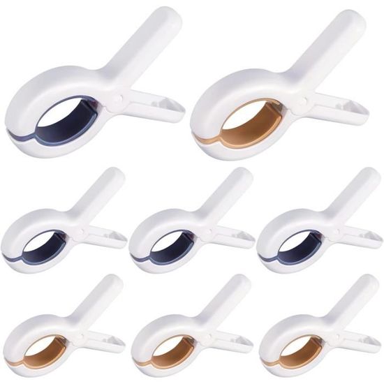 6 Pcs Pince Serviette Plage - Flamant, Perroquet & Poisson - Grosses Pinces à Linge Extérieur
