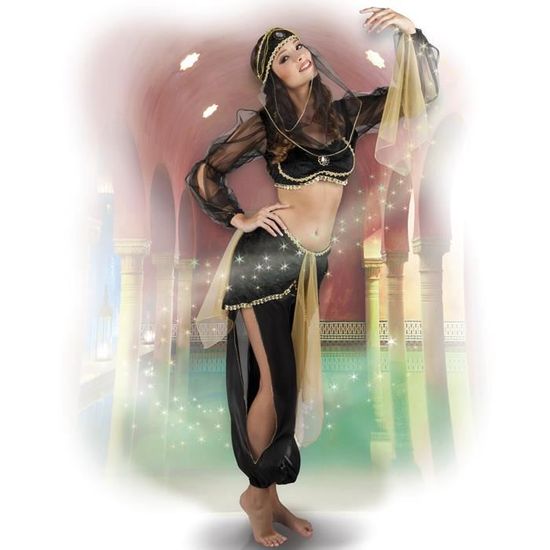 Déguisement danseuse orientale Asma - BOLAND - Modèle Oriental(e) - Polyester - Noir
