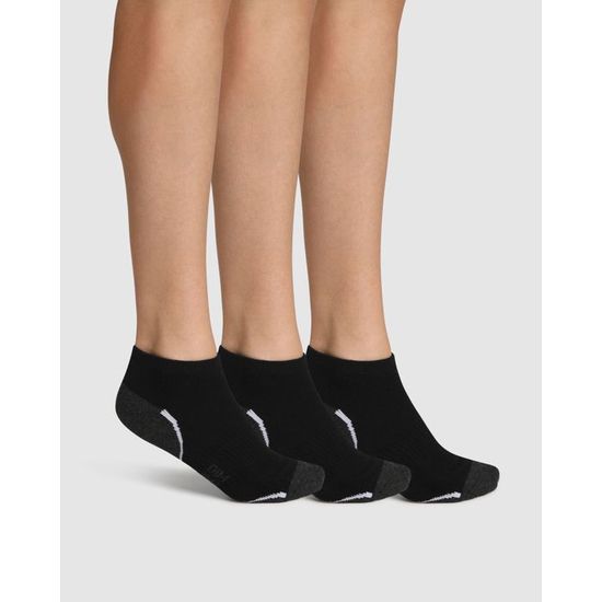 Socquettes Femme MicroCoton IMPLEG DIM Noir Gris Sport Eté