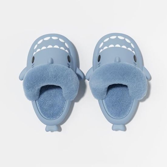 Pantoufles Requin En Peluche Avec Semelle Antidérapante EVA - Doux, Chaudes, Pour Intérieur Et Extérieur (plusieurs Tailles)